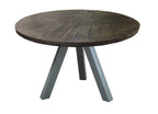 TABLES & CO Tisch 120x120 cm – Platte grau, Beine antiksilber
