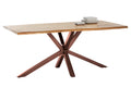 TABLES & CO Tisch 240x100 cm, Akazie natur – Platte natur, Gestell antikbraun