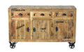 RUSTIC Sideboard – Natur antik mit antikschwarzen Beschlägen