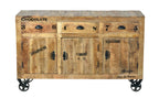 RUSTIC Sideboard – Natur antik mit antikschwarzen Beschlägen