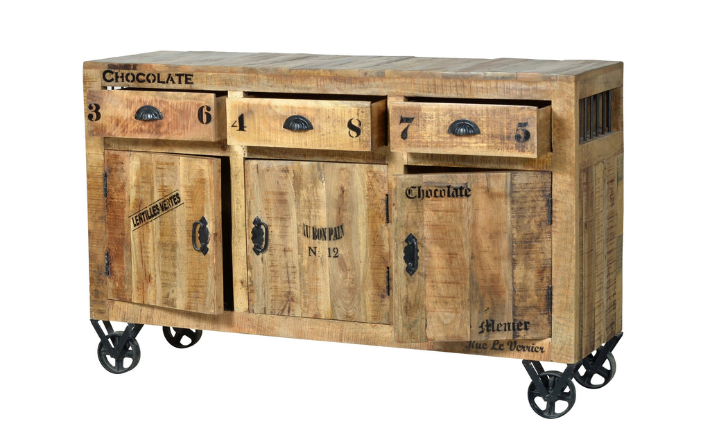 RUSTIC Sideboard – Natur antik mit antikschwarzen Beschlägen – Bild 3