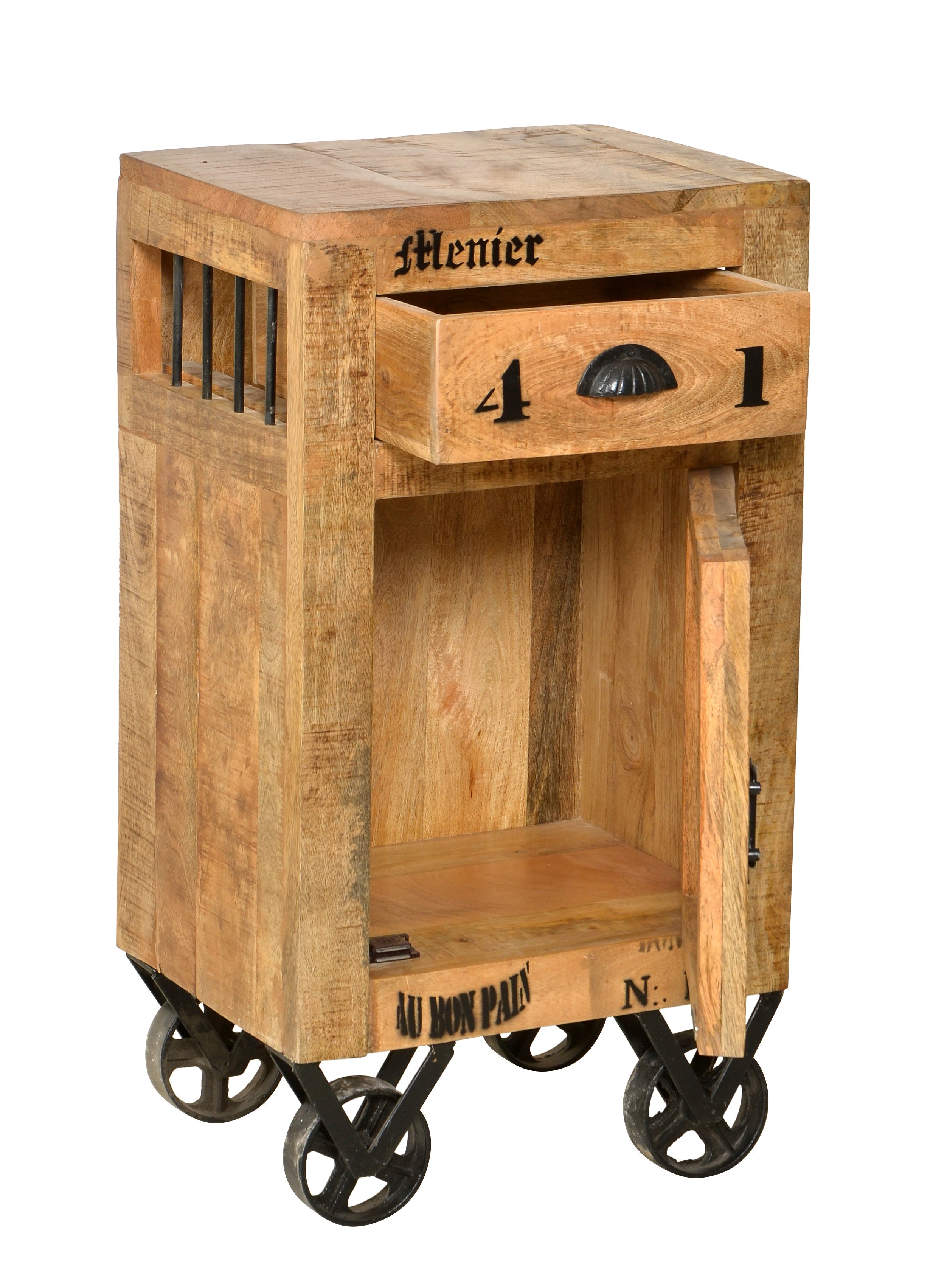 RUSTIC Kommode – Natur antik mit antikschwarzen Beschlägen – Bild 3