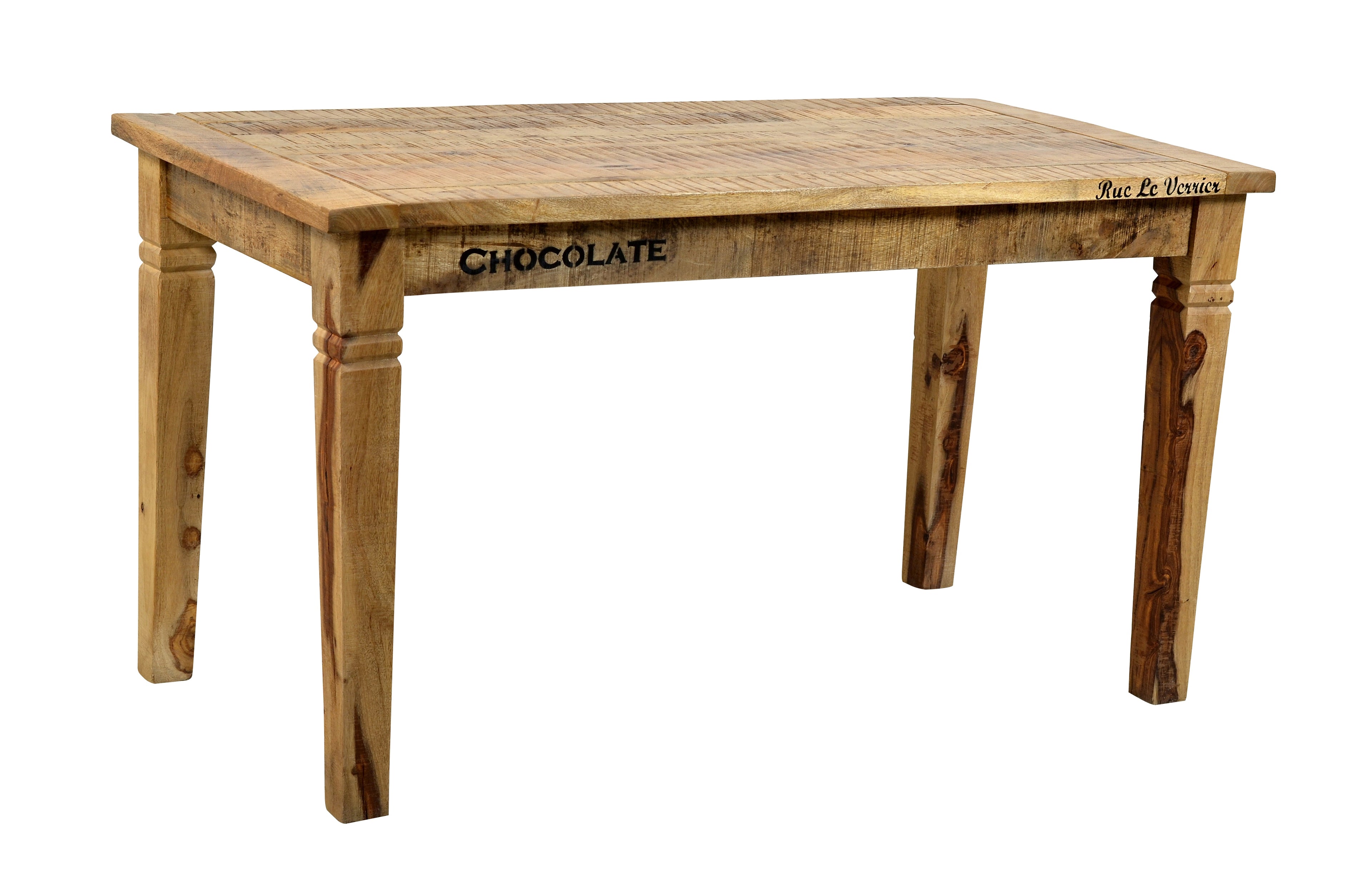 RUSTIC Tisch 140 x 70 cm – Natur antik mit antikschwarzen Beschlägen – Bild 2