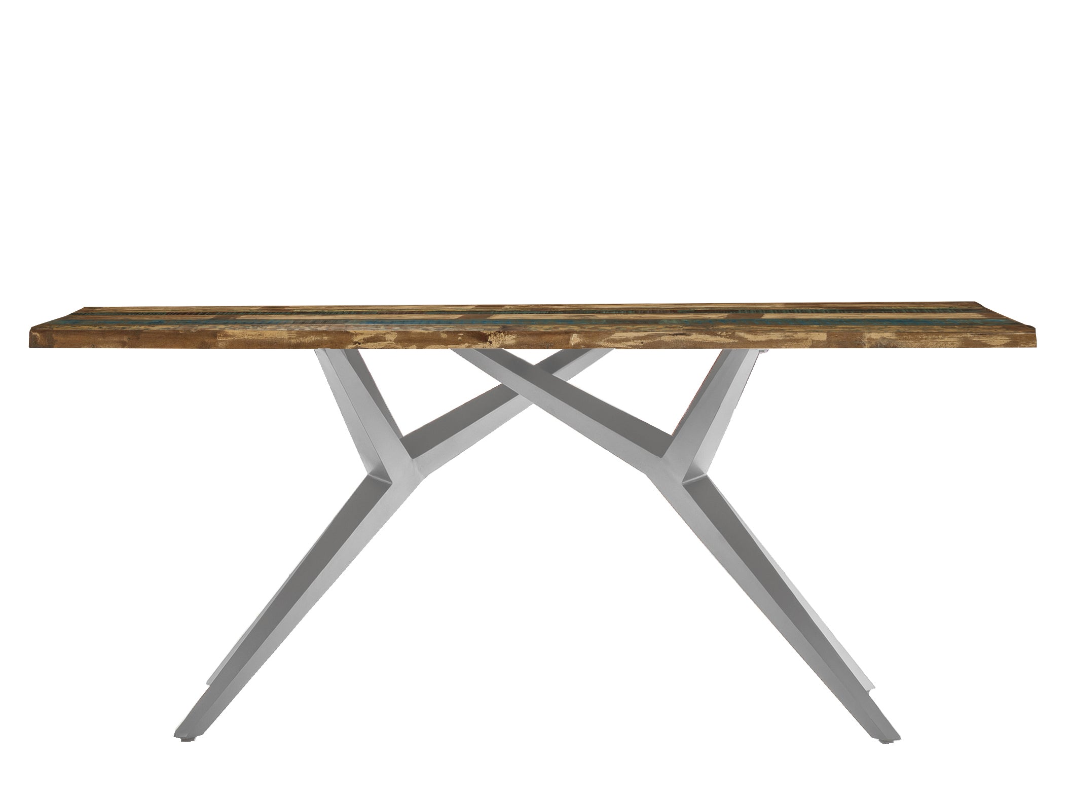 TABLES & CO Tisch 240x100 cm – Platte bunt, Gestell antiksilber – Bild 3