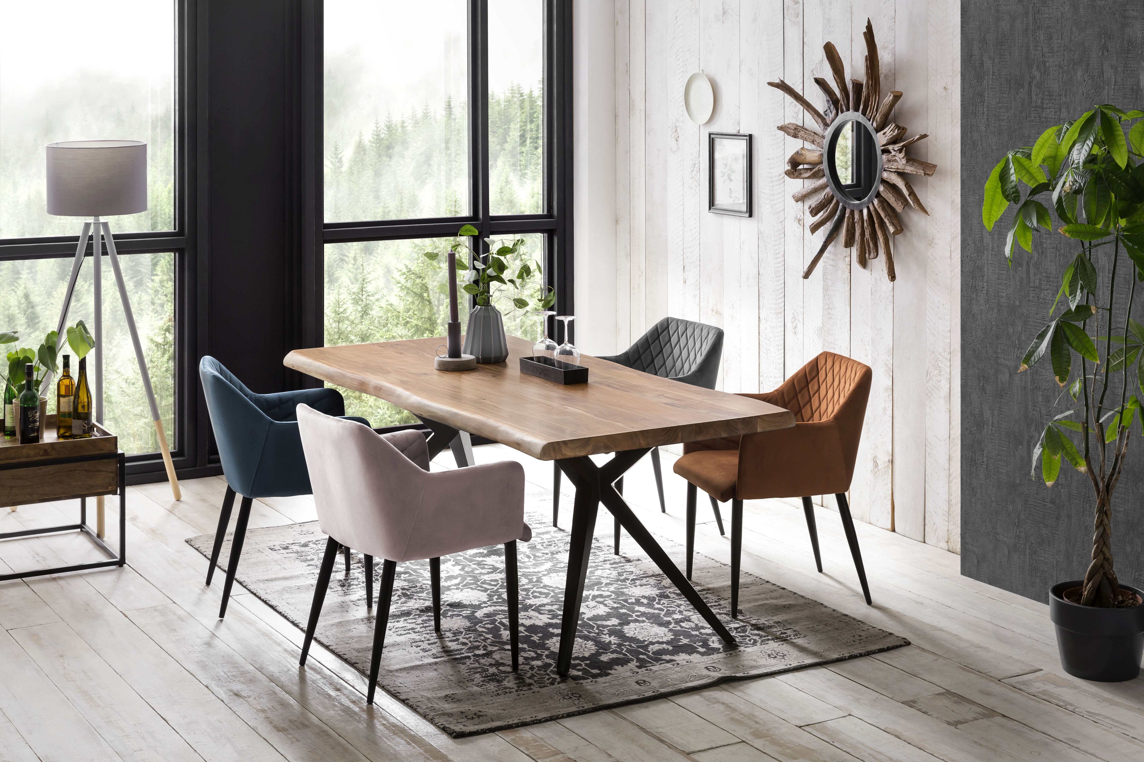 SIT&CHAIRS Armlehnstuhl, 2er-Set – Gestell schwarz, Bezug dunkelgrau – Bild 8