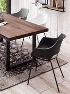 SIT&CHAIRS Stuhl, 2er-Set – Sitz grau, Beine schwarz – Bild 8