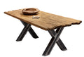 TABLES & CO Tisch 160x90 cm – Platte natur, Gestell used look, klar lackiert