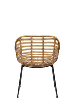 RATTAN Armlehnstuhl, 2er-Set – Natur, Gestell antikschwarz – Bild 4