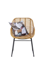 RATTAN Armlehnstuhl, 2er-Set – Natur, Gestell antikschwarz – Bild 6