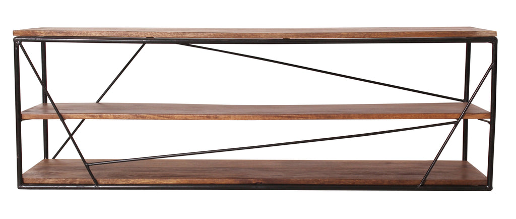 TAYLOR Lowboard – Gestell schwarz, Böden antikbraun
