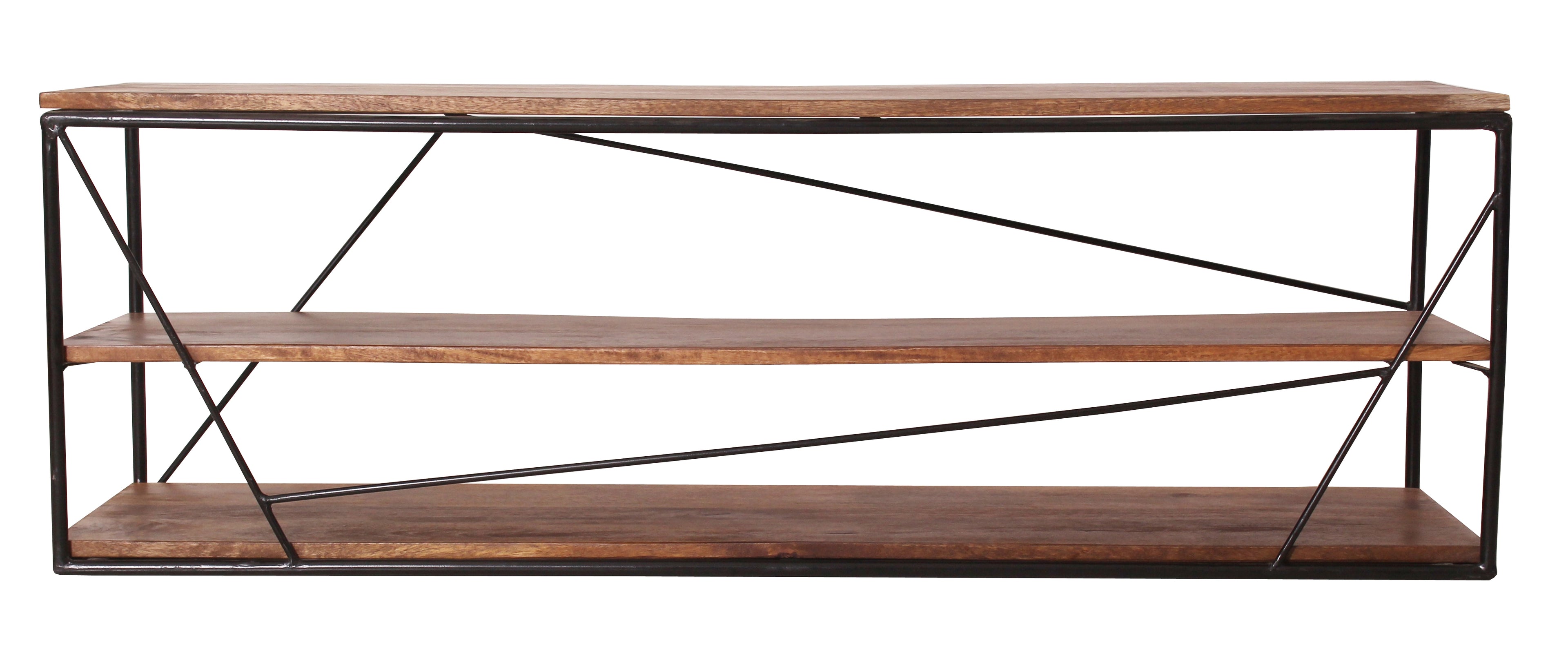TAYLOR Lowboard – Gestell schwarz, Böden antikbraun