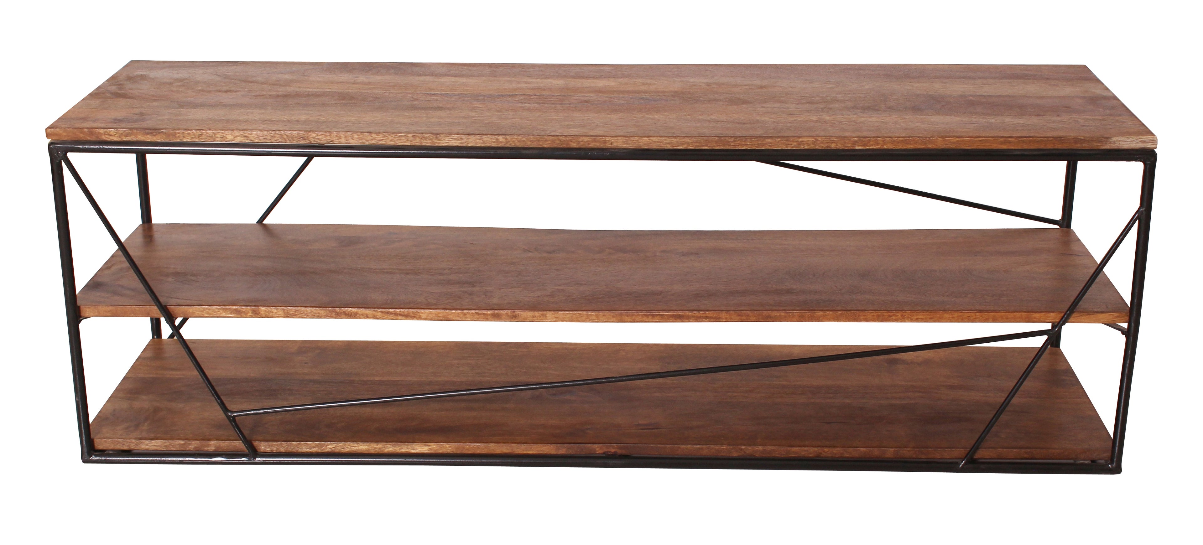TAYLOR Lowboard – Gestell schwarz, Böden antikbraun – Bild 2
