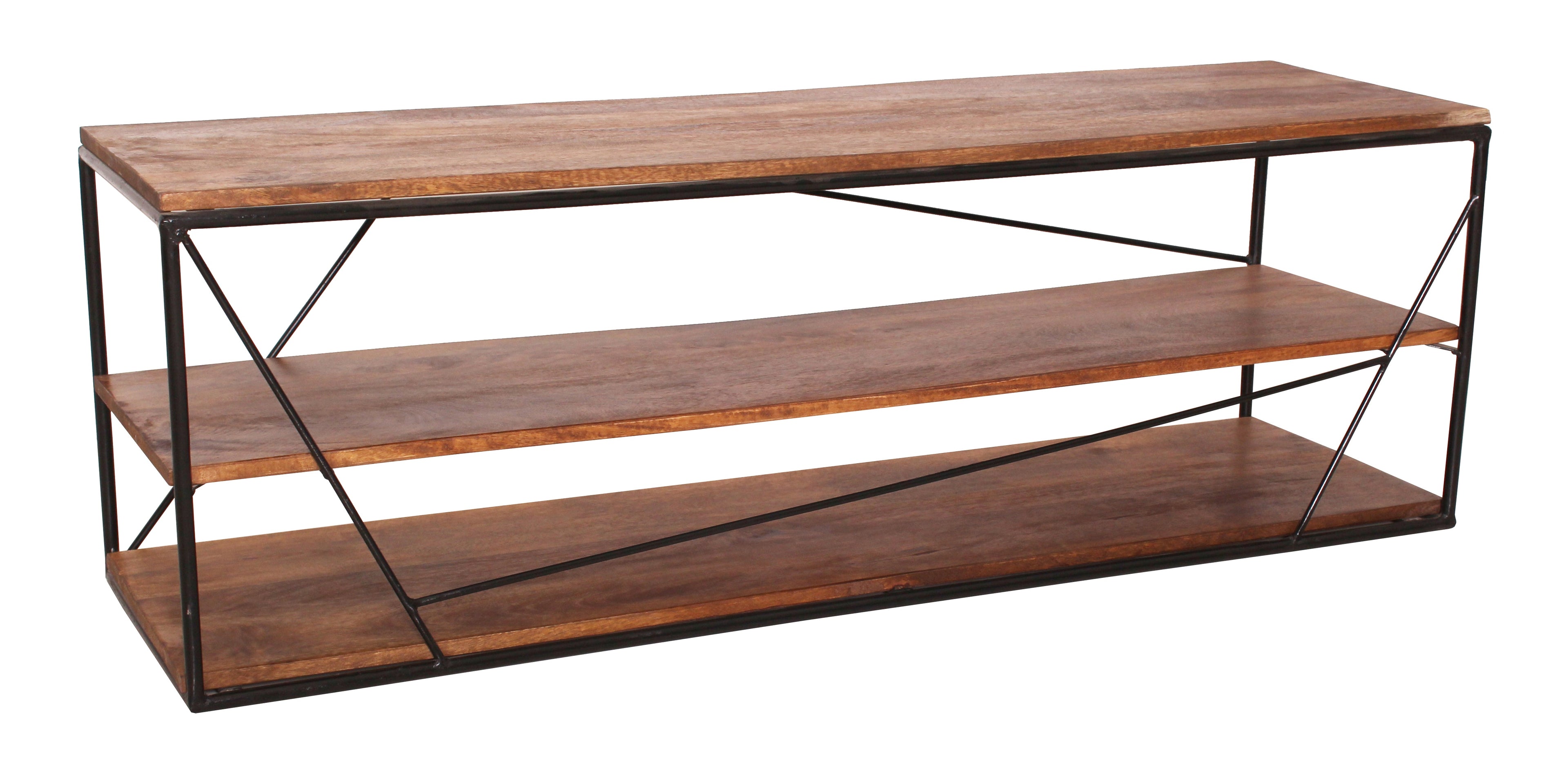 TAYLOR Lowboard – Gestell schwarz, Böden antikbraun – Bild 3