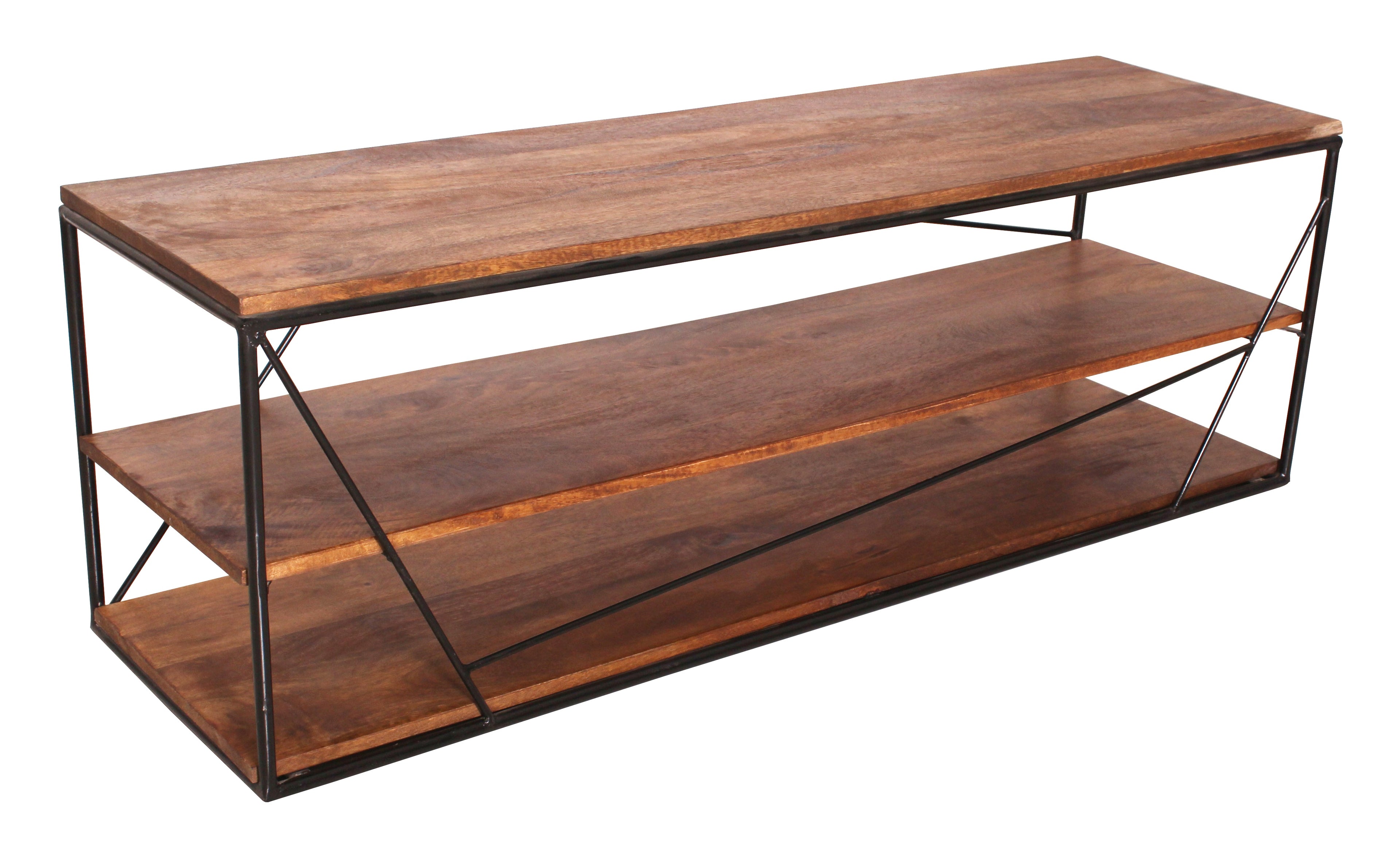 TAYLOR Lowboard – Gestell schwarz, Böden antikbraun – Bild 4