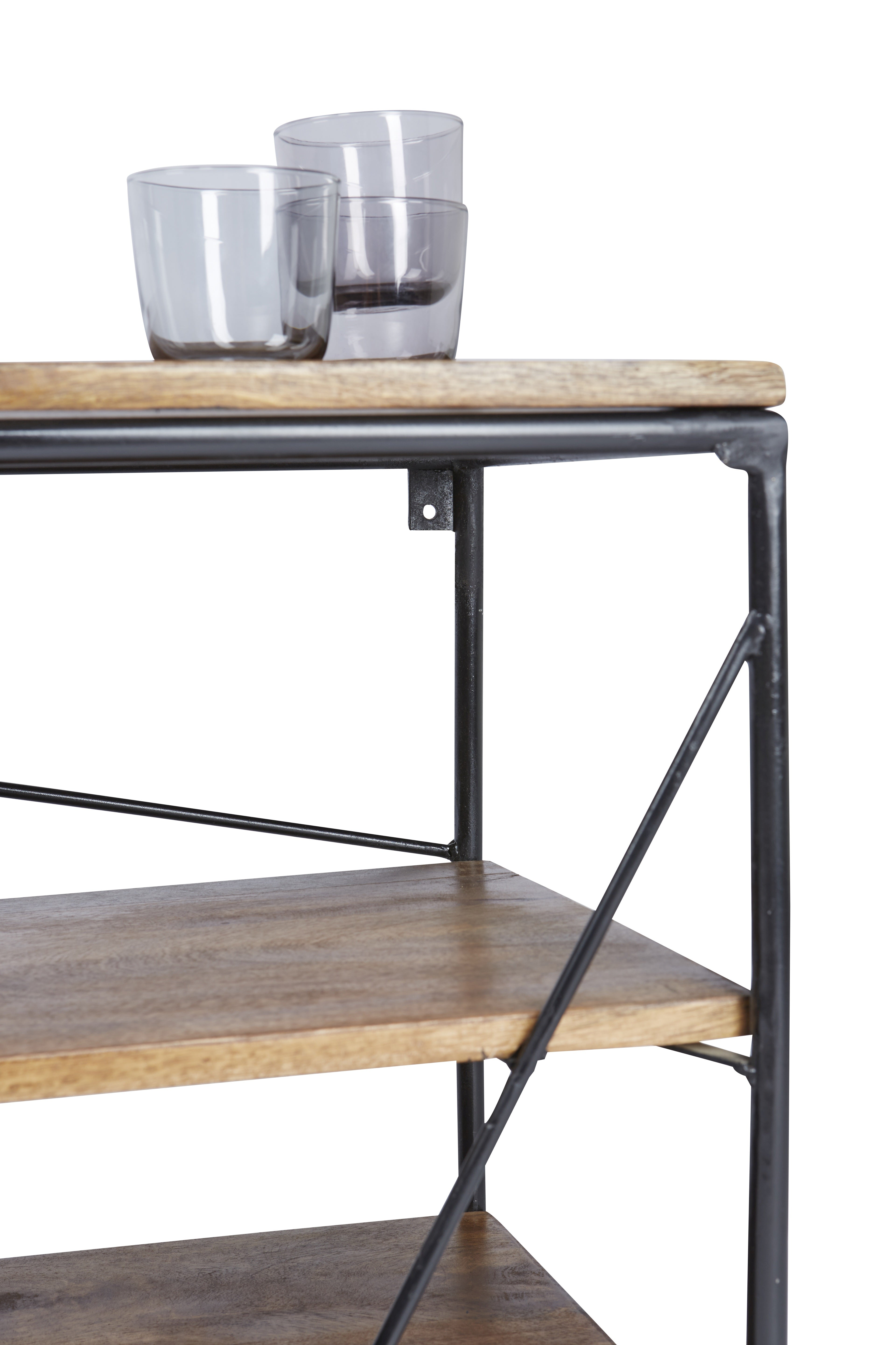 TAYLOR Lowboard – Gestell schwarz, Böden antikbraun – Bild 10