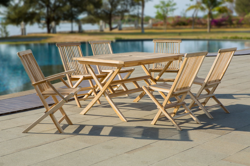 Möbilia - Outdoor Gartenstuhl, 2er-Set 47x57x89 cm natur