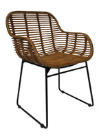 RATTAN Armlehnstuhl, 2er-Set – Natur, Gestell antikschwarz – Bild 10