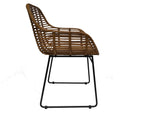 RATTAN Armlehnstuhl, 2er-Set – Natur, Gestell antikschwarz – Bild 11