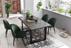 TABLES & CO Tisch 160x85 cm, Mango grau sägerau, Gestell schwarz – Platte grau, Gestell schwarz lackiert – Bild 2