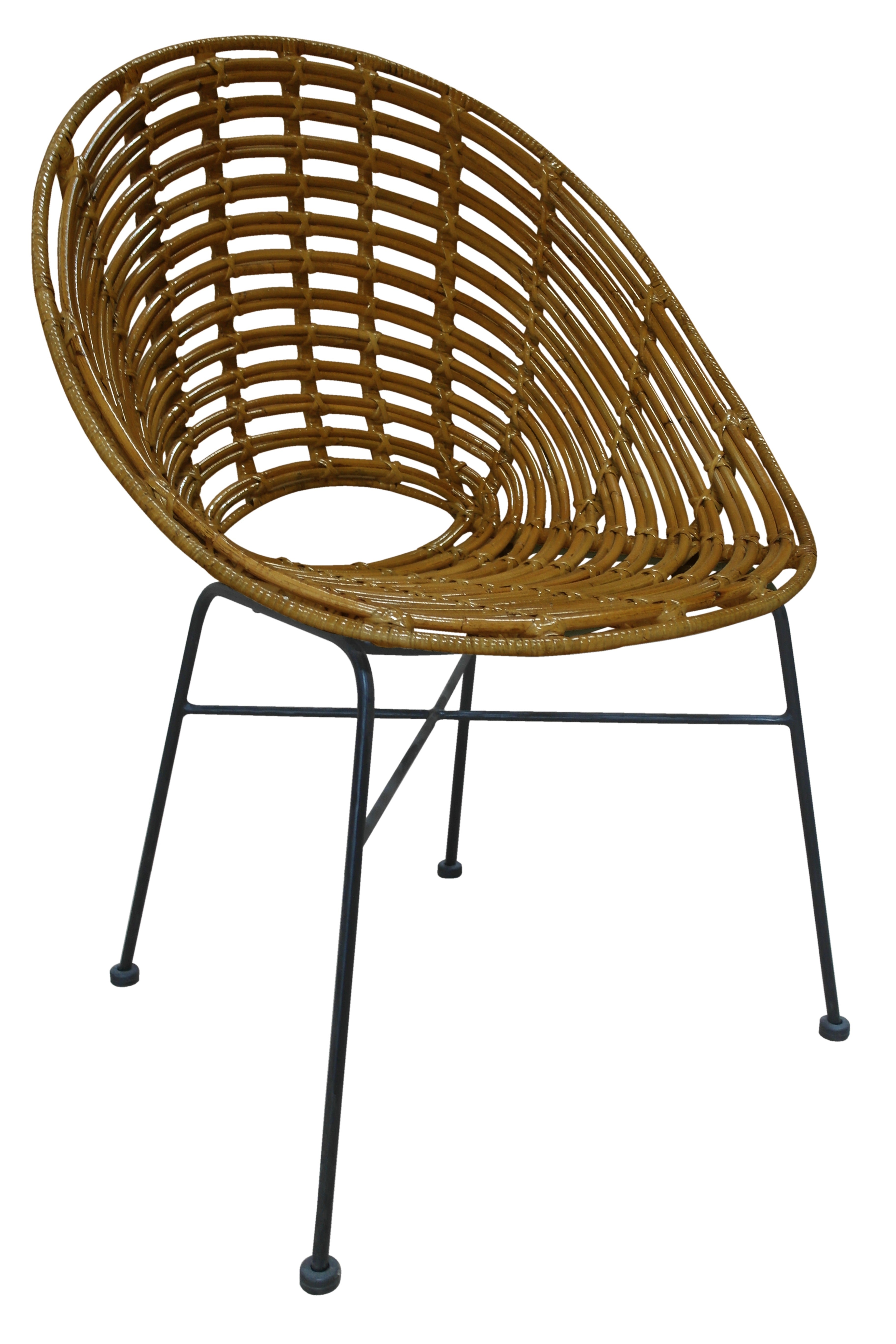 RATTAN Stuhl – Natur, Gestell schwarz – Bild 4