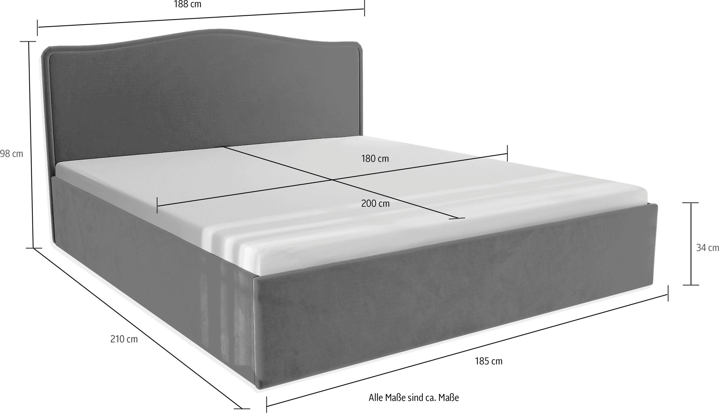 Polsterbettgestell 180x200cm