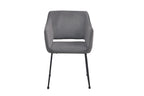 SIT&CHAIRS Armlehnstuhl, 2er-Set – Gestell schwarz, Bezug Basalt
