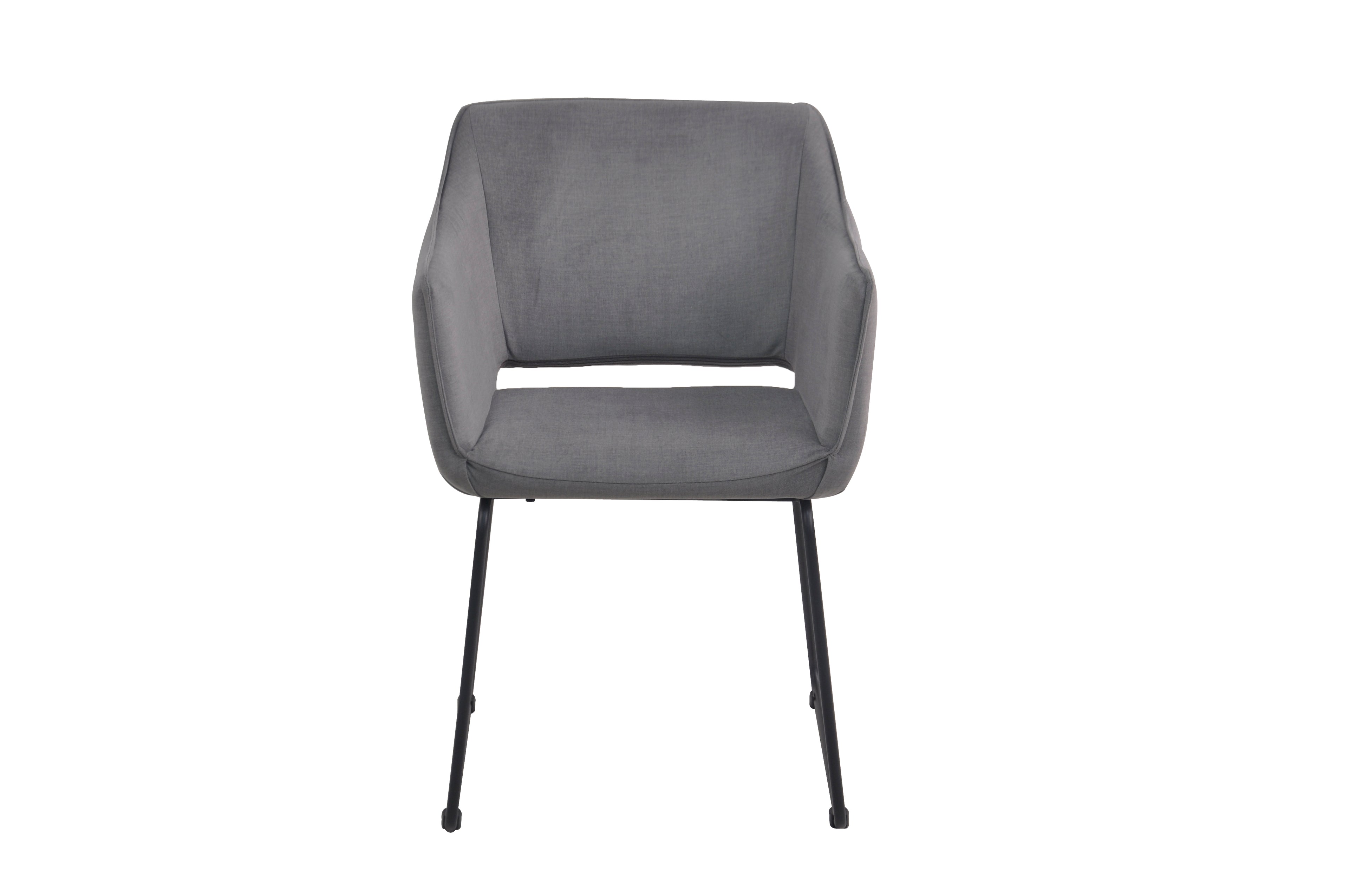 SIT&CHAIRS Armlehnstuhl, 2er-Set – Gestell schwarz, Bezug Basalt