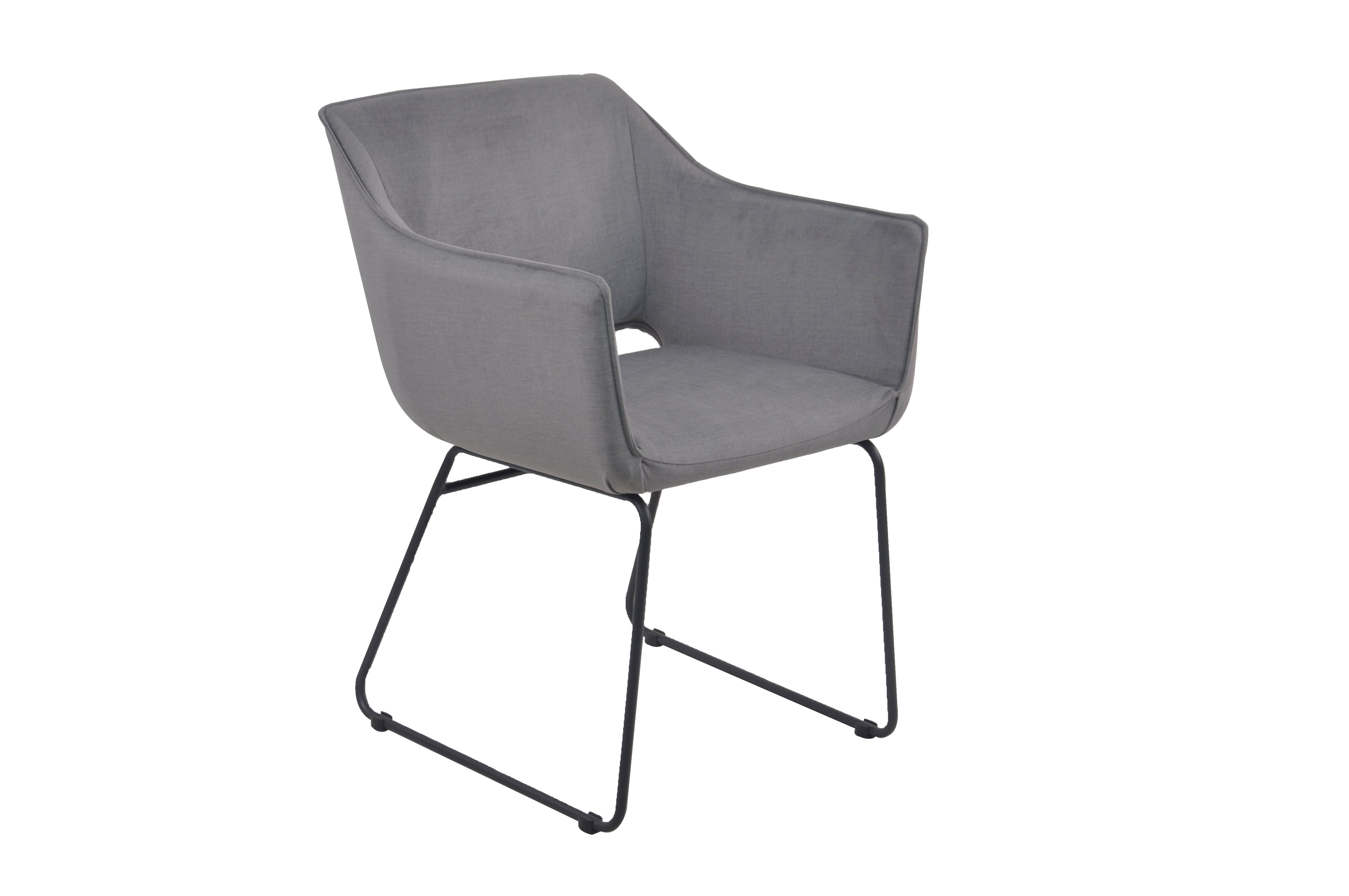 SIT&CHAIRS Armlehnstuhl, 2er-Set – Gestell schwarz, Bezug Basalt – Bild 2