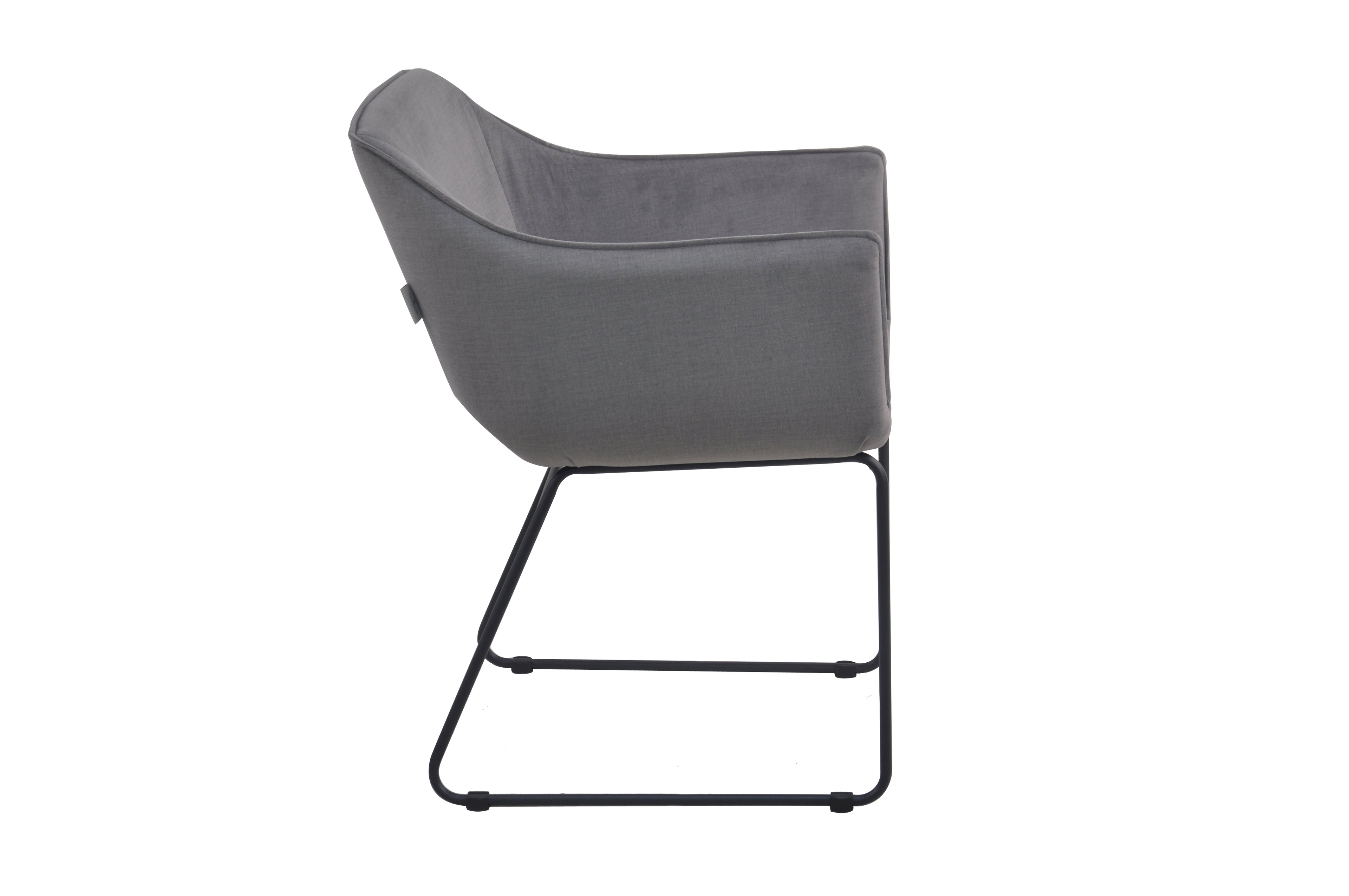 SIT&CHAIRS Armlehnstuhl, 2er-Set – Gestell schwarz, Bezug Basalt – Bild 3