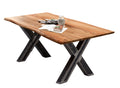 TABLES & CO Tisch 220x100 cm – Platte natur, Gestell used look, klar lackiert