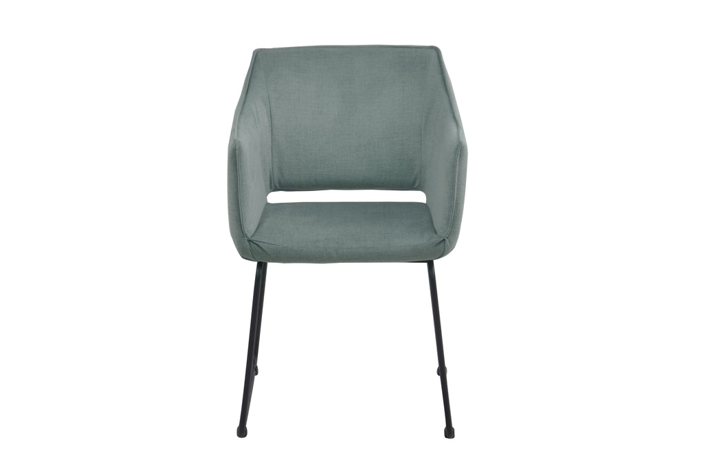 SIT&CHAIRS Armlehnstuhl, 2er-Set – Gestell schwarz, Bezug Celadon