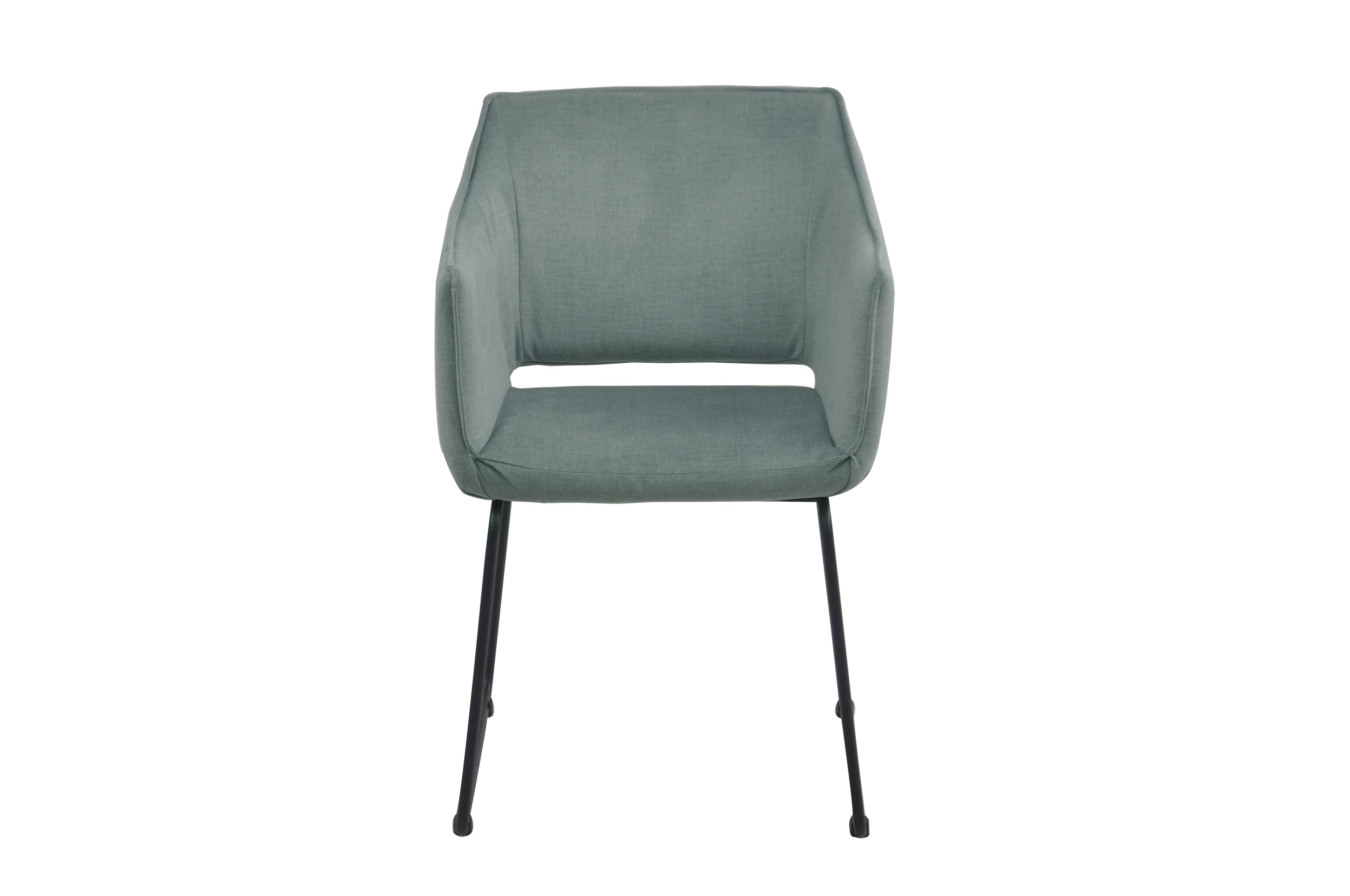 SIT&CHAIRS Armlehnstuhl, 2er-Set – Gestell schwarz, Bezug Celadon