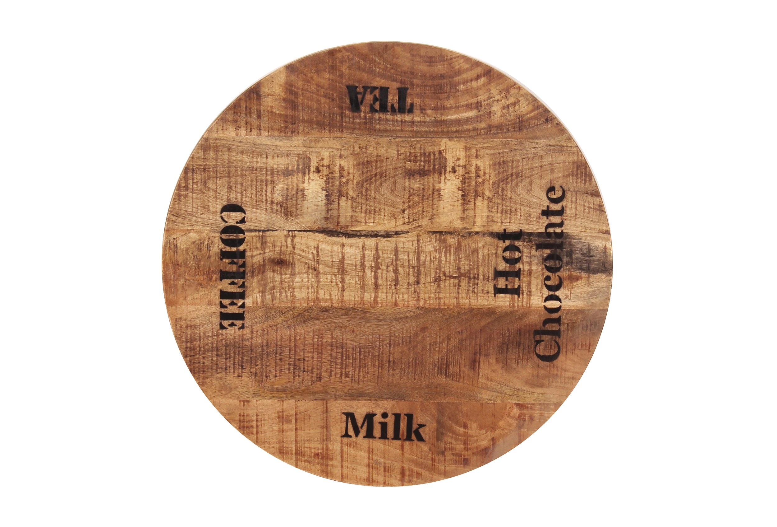 TOPS & TABLES Tischplatte 60 cm Durchmesser – Natur mit schwarzer Schrift