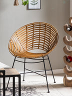 RATTAN Stuhl – Natur, Gestell schwarz – Bild 8
