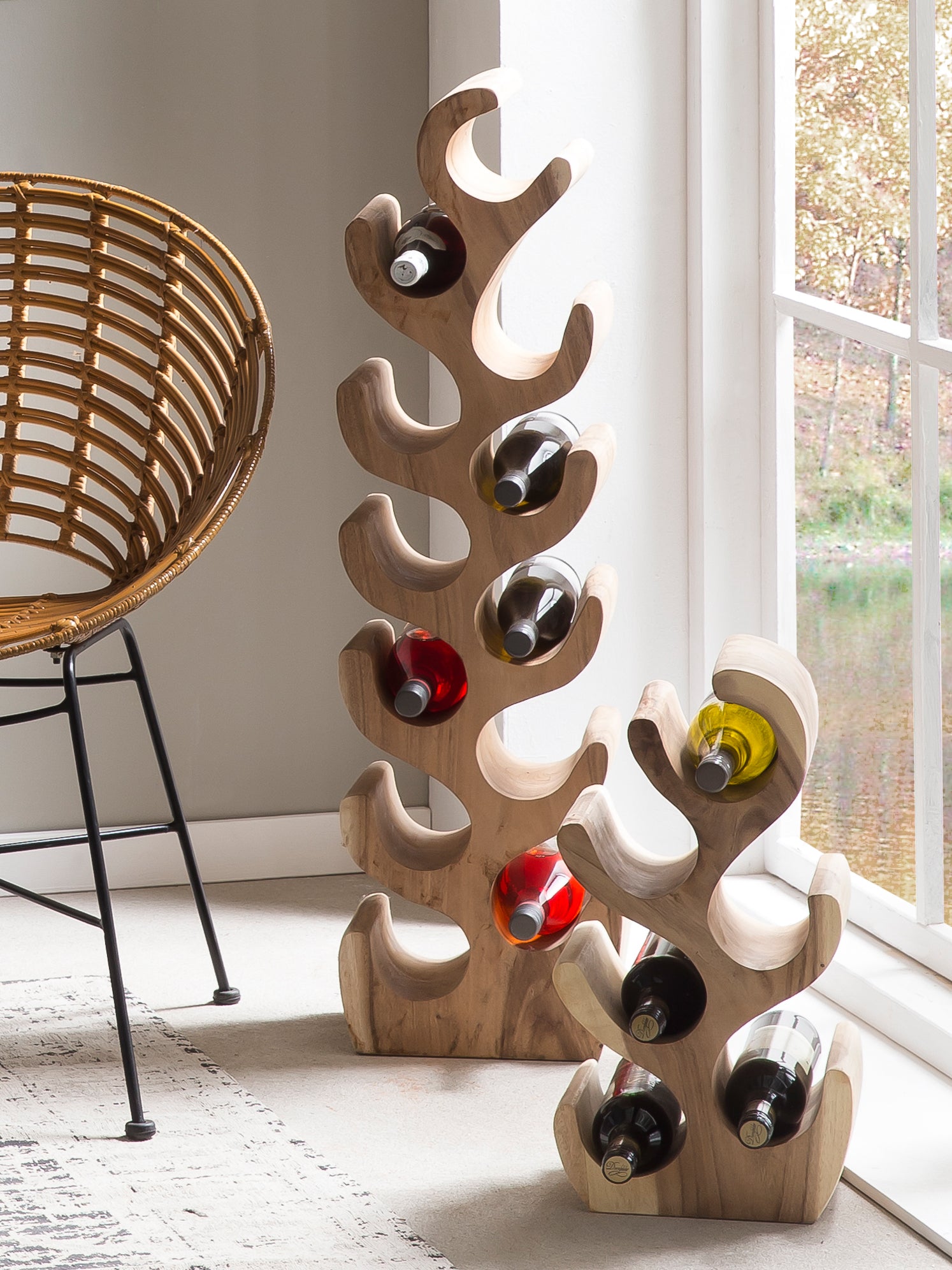 ROMANTEAKA Weinregal 12 Flaschen – Natur – Bild 8