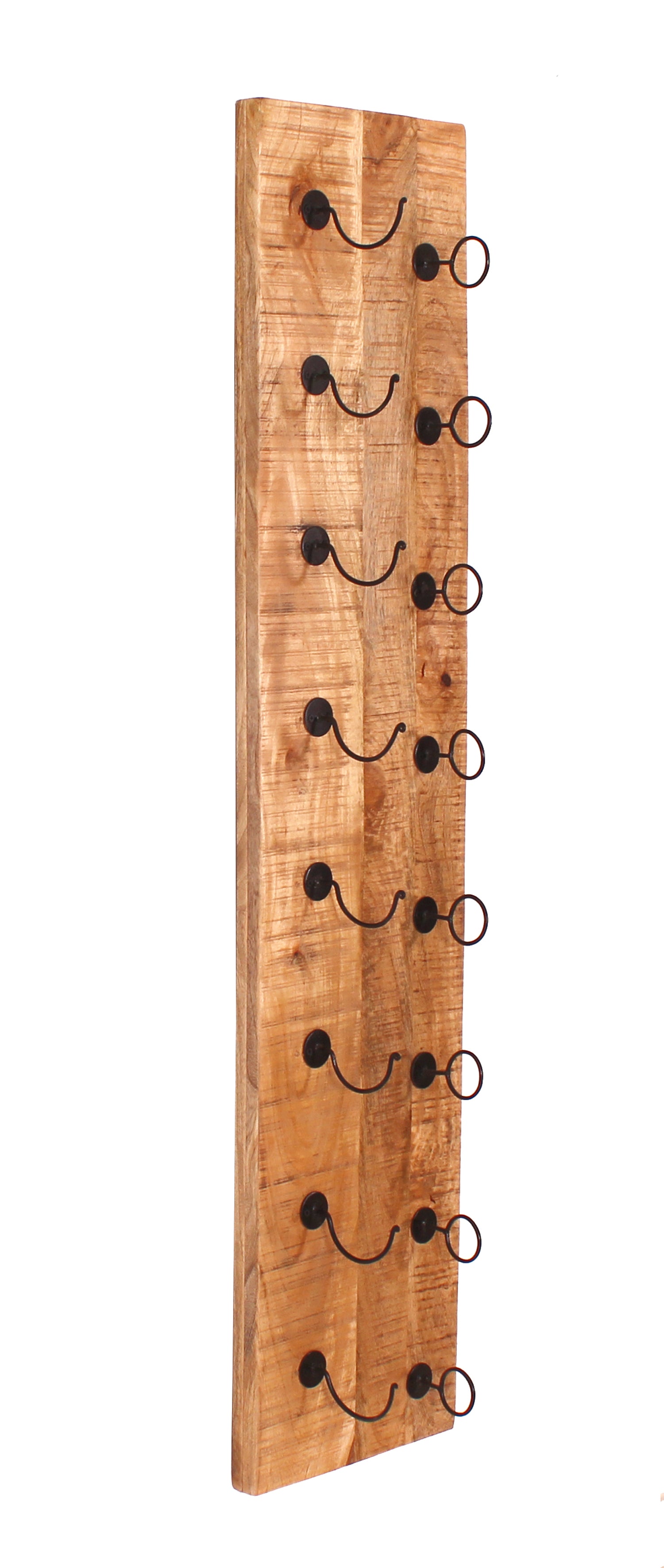 RUSTIC Wand-Weinregal – Natur antik mit antikschwarzen Haken – Bild 3