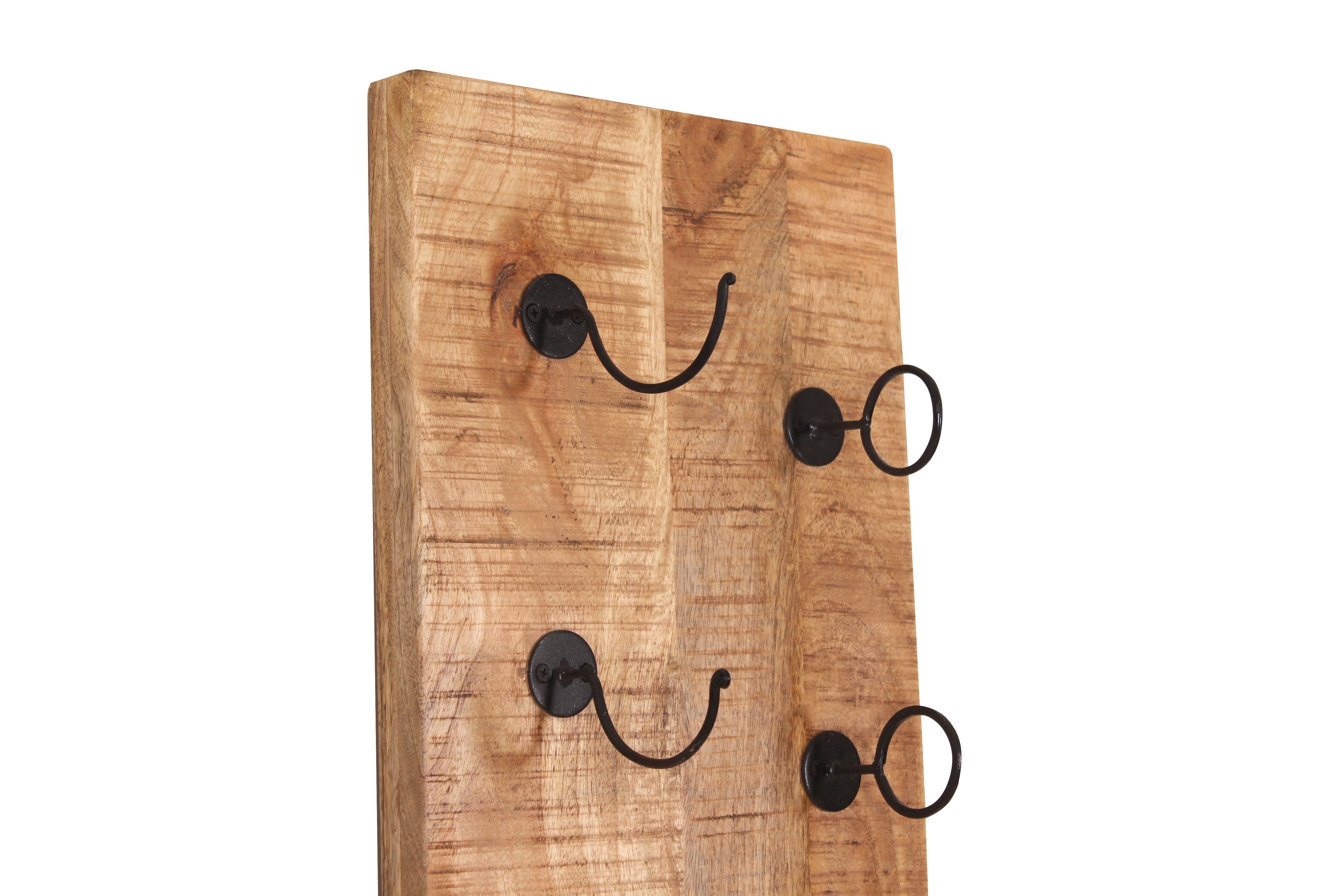 RUSTIC Wand-Weinregal – Natur antik mit antikschwarzen Haken – Bild 4