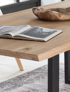 TABLES & CO Tisch 120x80 cm, Wildeiche, schwarzes Gestell – Platte natur, Gestell antikschwarz – Bild 2
