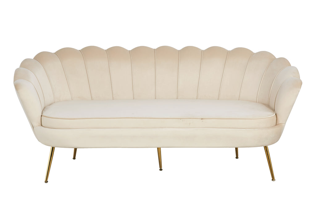 Sales Fever - Muschelsofa 3-Sitzer aus Samt Beige