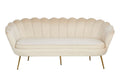 Sales Fever - Muschelsofa 3-Sitzer aus Samt Beige
