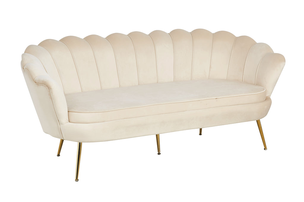 Sales Fever - Muschelsofa 3-Sitzer aus Samt Beige