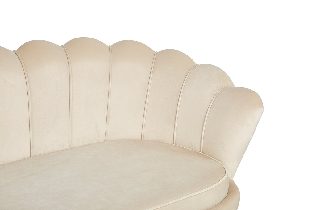 Sales Fever - Muschelsofa 3-Sitzer aus Samt Beige
