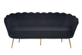 Sales Fever - Muschelsofa 3-Sitzer aus Samt Schwarz#