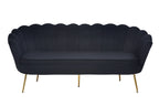 Sales Fever - Muschelsofa 3-Sitzer aus Samt Schwarz#