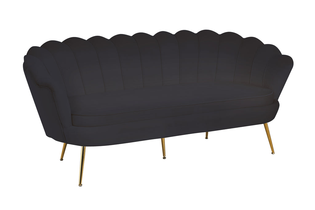 Sales Fever - Muschelsofa 3-Sitzer aus Samt Schwarz#
