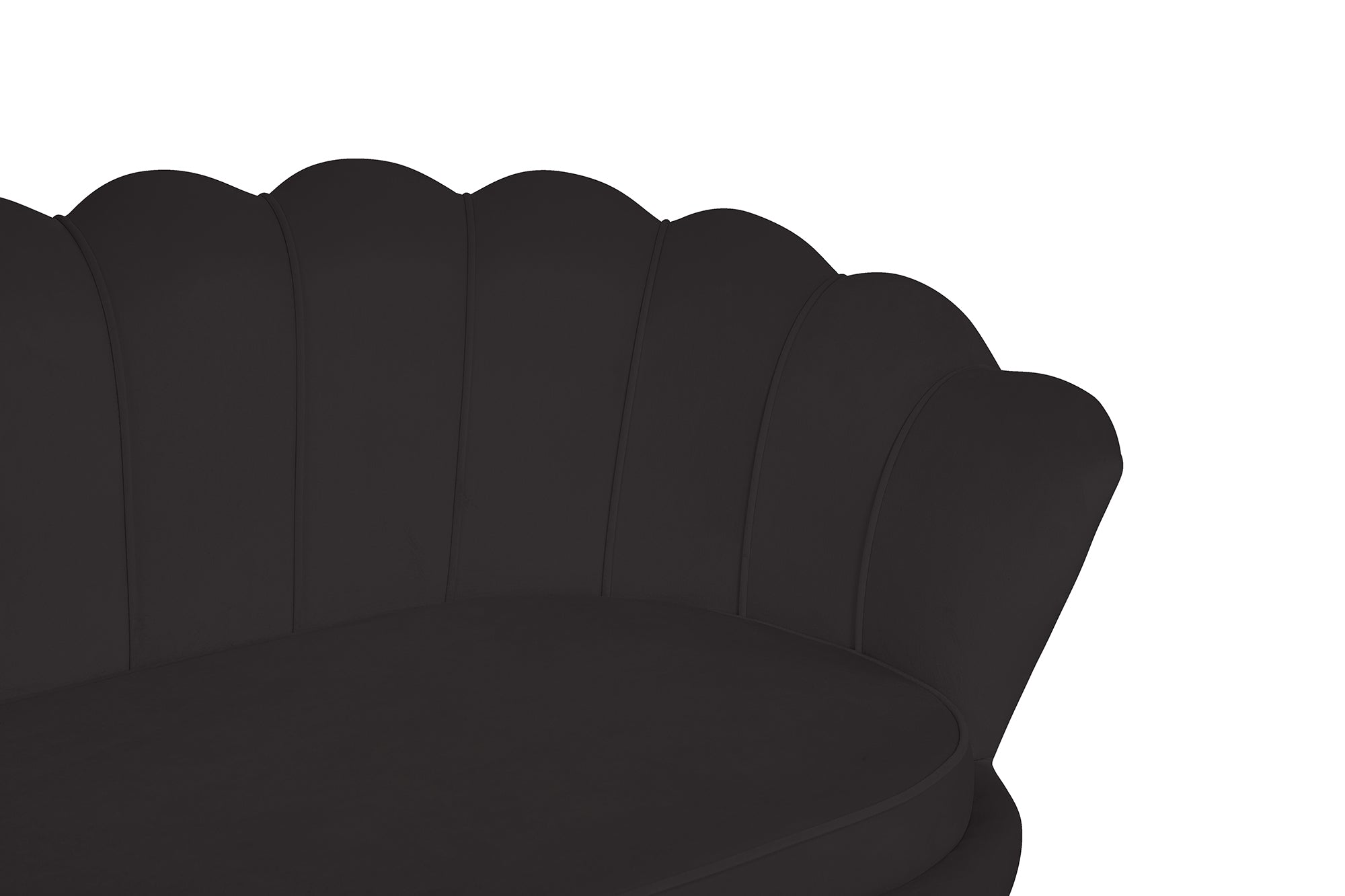 Sales Fever - Muschelsofa 3-Sitzer aus Samt Schwarz#