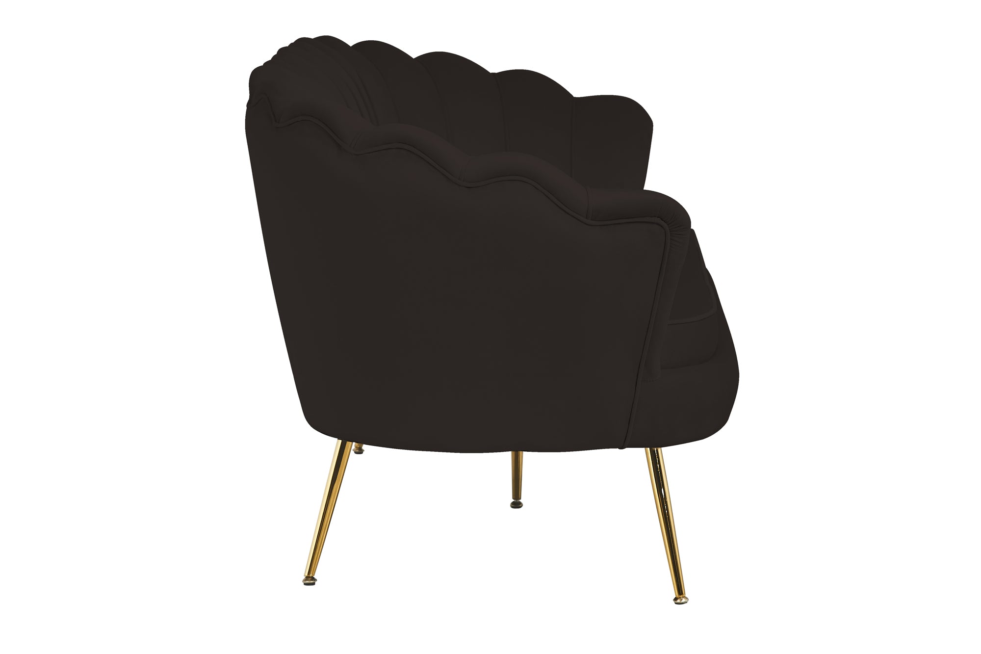 Sales Fever - Muschelsofa 3-Sitzer aus Samt Schwarz#