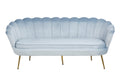 Sales Fever - Muschelsofa 3-Sitzer aus Samt Hellgrau#