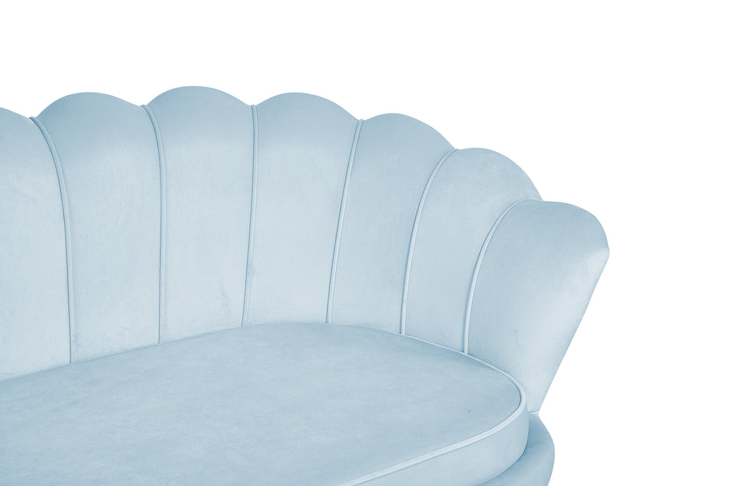 Sales Fever - Muschelsofa 3-Sitzer aus Samt Hellgrau#