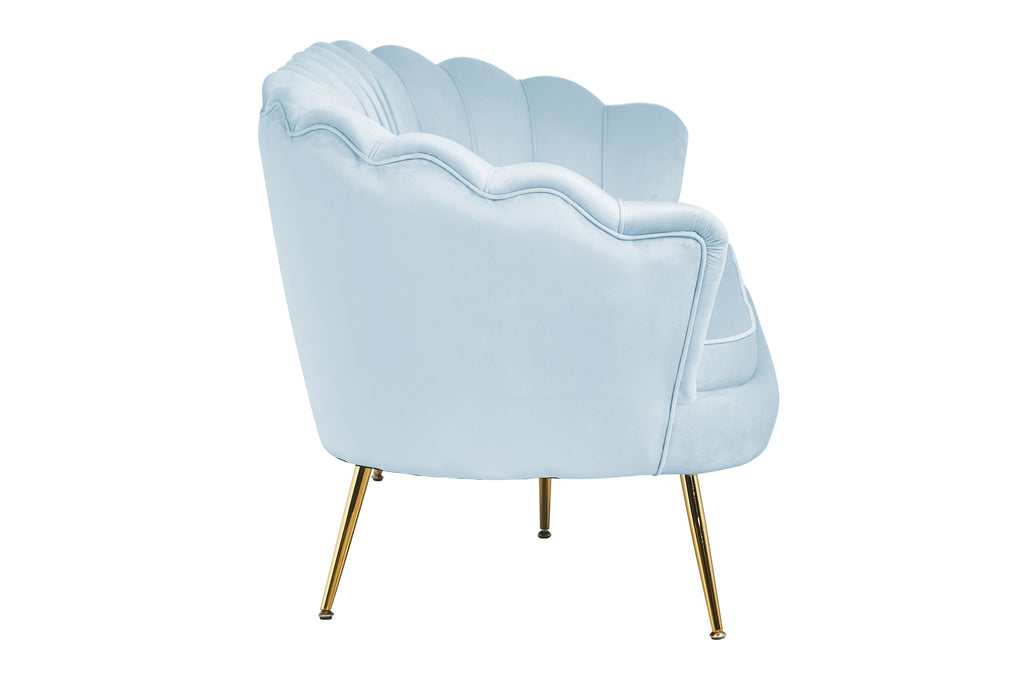 Sales Fever - Muschelsofa 3-Sitzer aus Samt Hellgrau#